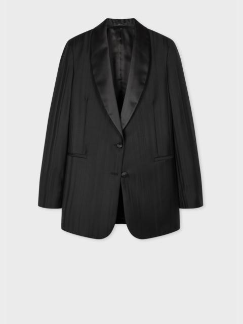 Women's Black 'Shadow Stripe' Shawl Collar Blazer