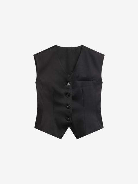 The Frankie Shop Rui Satin Vest - Black