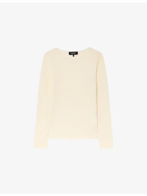 WHISTLES Long-Sleeved Dobby Jersey Top