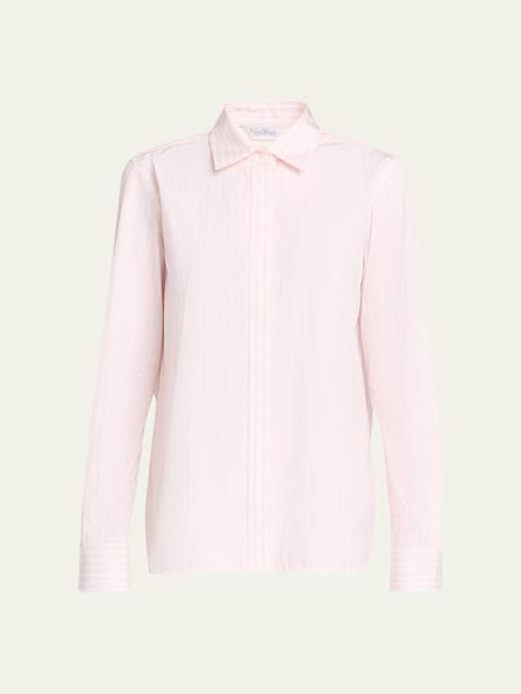 Max Mara Studio Striped Cotton Button-Down Shirt