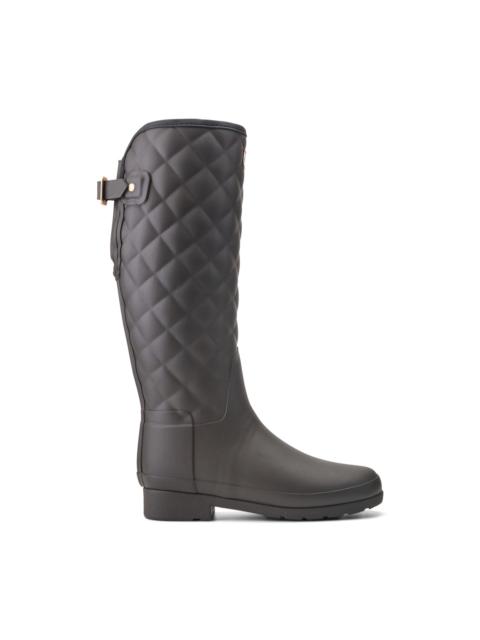HUNTER Women's Refined Adjustable Quilted Slim Fit Tall Rain Boots