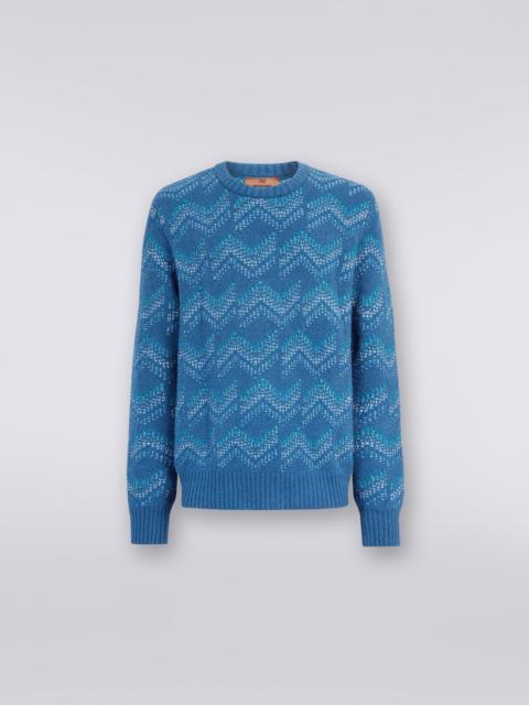 Missoni Cotton blend crew-neck sweater with zigzag pattern