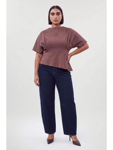 KAREN MILLEN Plus Size Pleat Detail Ponte Keyhole Top