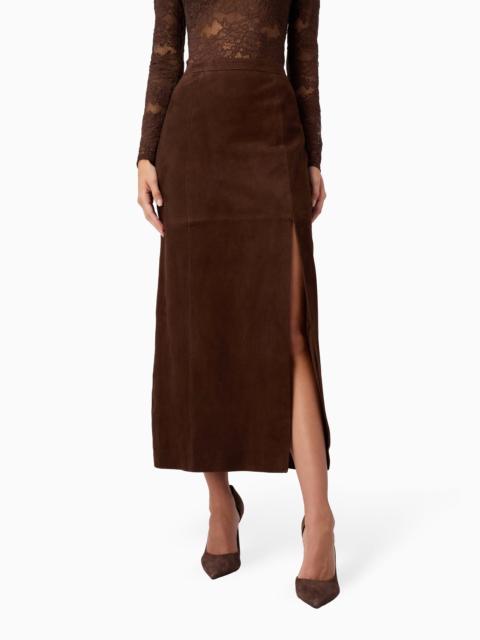 CAMI NYC IDRIS SUEDE SKIRT MALT
