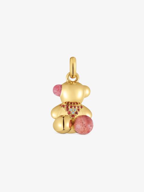 TOUS 18K gold vermeil love bear Pendant with gemstones TOUS X LEA COLOMBO