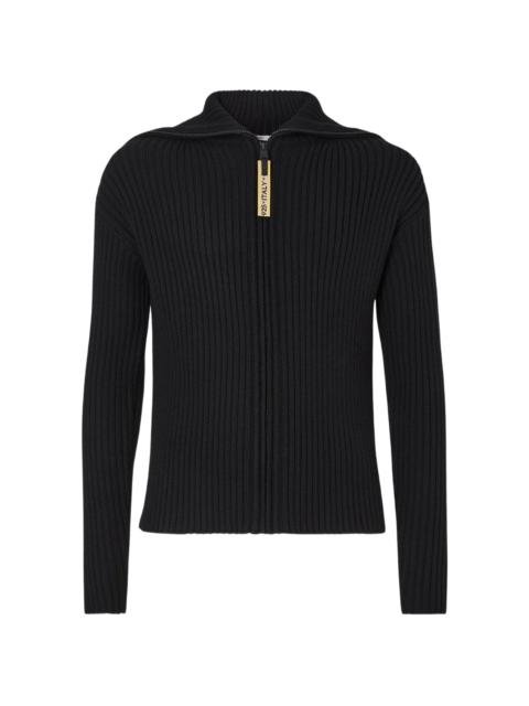 FENDI Fendi Ribbed-knit Zip-up Sweater