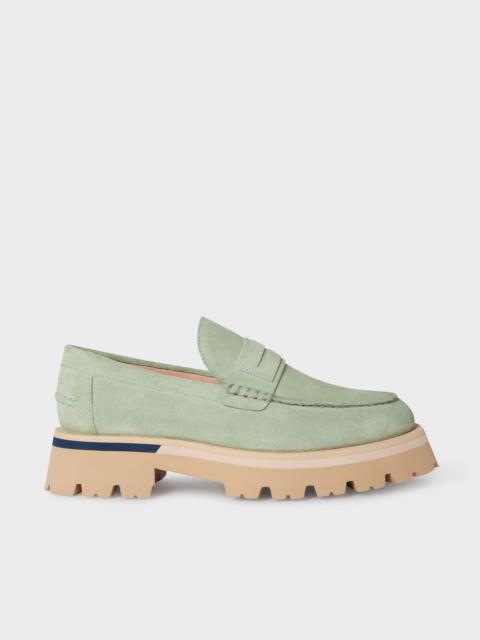 Mint Green Suede 'Felicity' Loafers
