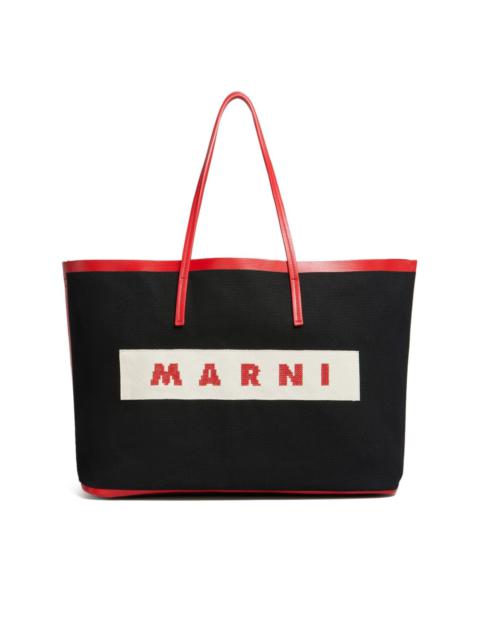 Marni small Janus logo-embroidered tote bag
