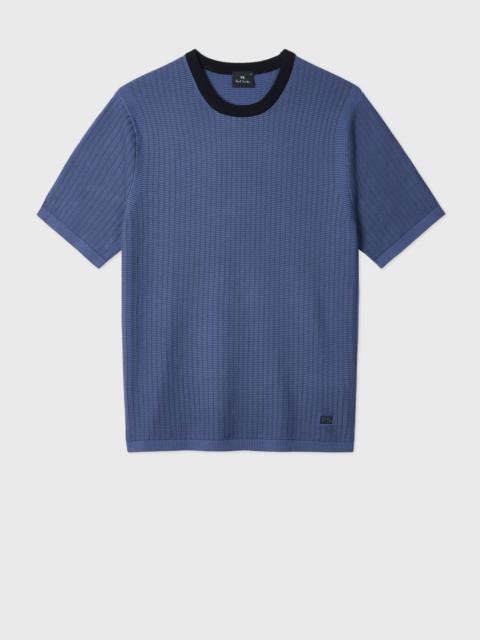Paul Smith Blue Textured Cotton Knitted T-Shirt