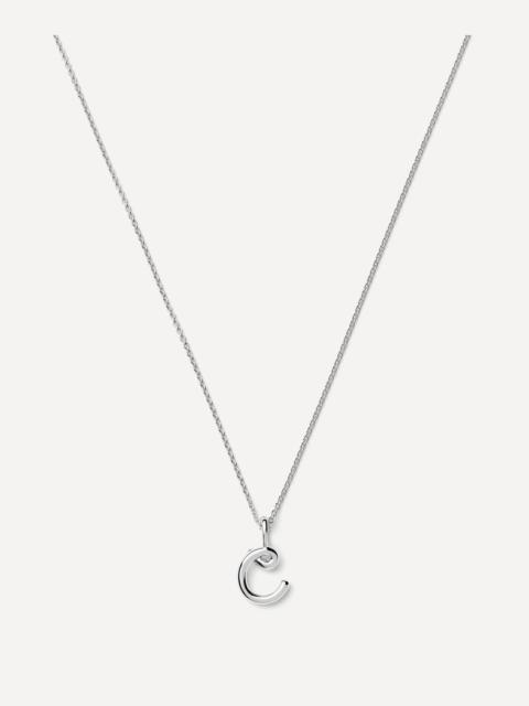 MISSOMA Sterling Silver Curly Molten Mini C Initial Pendant Necklace