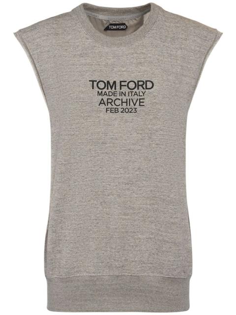 TOM FORD Logo print sleeveless jersey sweatshirt