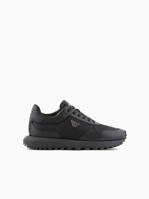 EMPORIO ARMANI ASV recycled nylon sneakers with regenerated Saffiano details