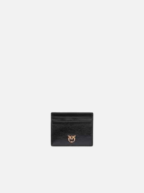 PINKO CARD HOLDER IN SHINY LEATHER WITH LOGO