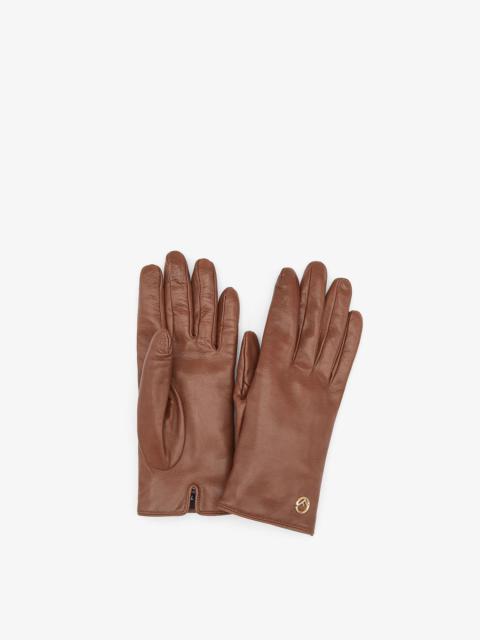 FENDI Gloves in brown nappa leather