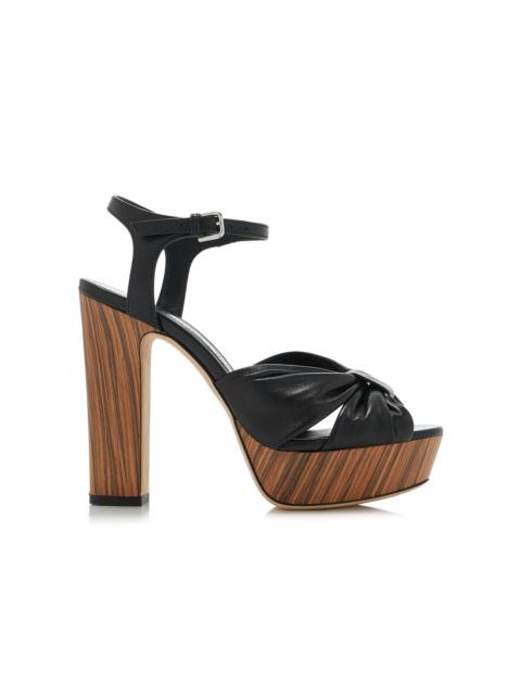 JIMMY CHOO Heloise Leather Platform Sandals black