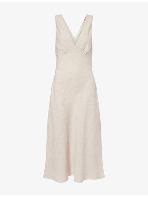 Rails Avianna V-Neck Linen Midi Dress