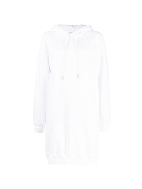 diag-print cotton hoodie dress