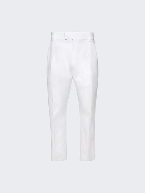 Loro Piana Reinga Cotton Linen Pants Optical White