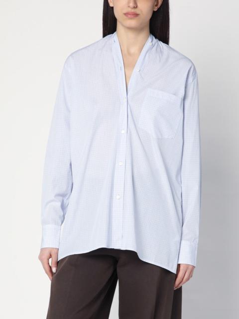 6397 Light blue checkered cotton shirt