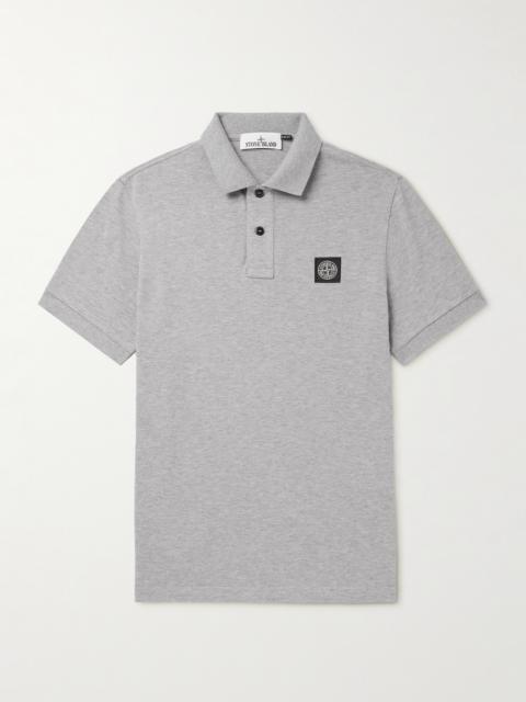 Stone Island Logo-Appliquéd Cotton-Blend Piqué Polo Shirt