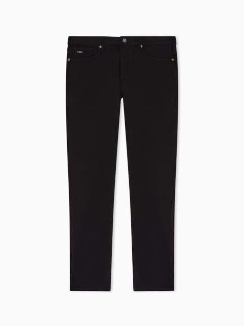 EMPORIO ARMANI J06 STRETCH-FABRIC SLIM-FIT TROUSERS
