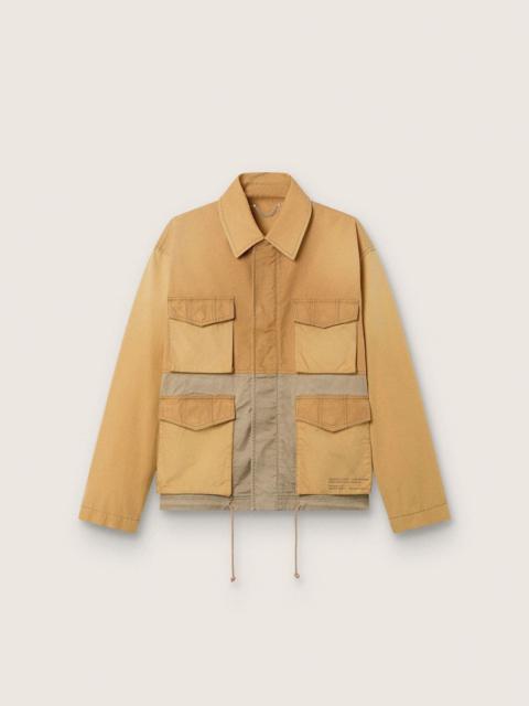 Golden Goose Unisex safari jacket in beige and military-green cotton with maxi pockets