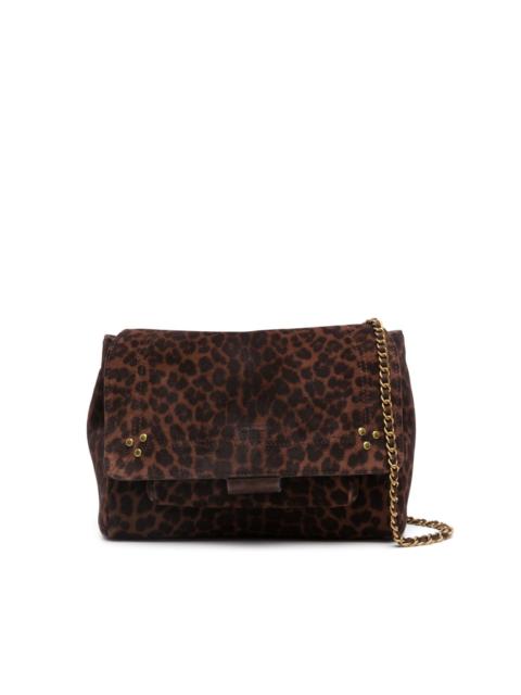 JEROME DREYFUSS leopart-print suede shoulder bag