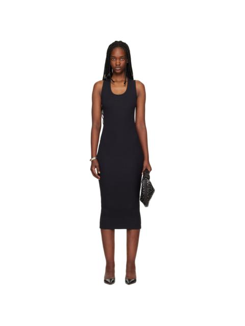 ESSENTIALS Black Fitted Tank Maxi Dress