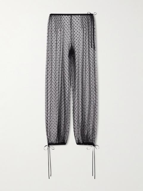 KIKI DE MONTPARNASSE Bow-detailed Flocked Tulle Tapered Pants