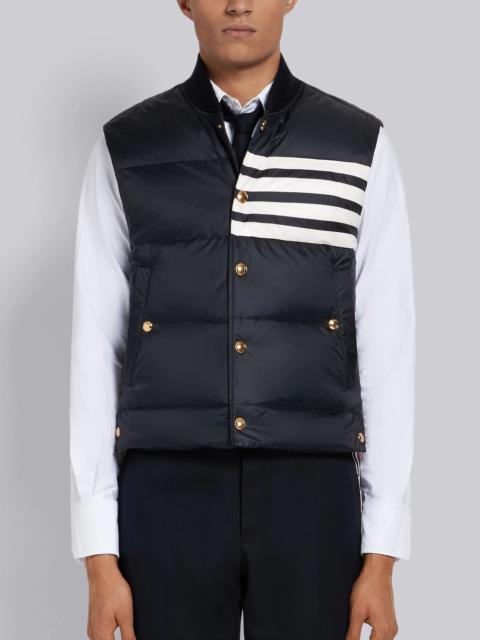 Thom Browne Navy Matte Nylon 4-Bar Down Vest