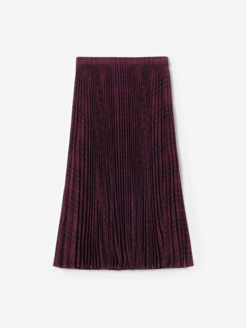 Burberry Pleated Wool Midi Skirt