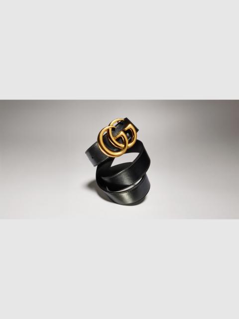 GUCCI GG Marmont 가죽 벨트 빛나는 버클