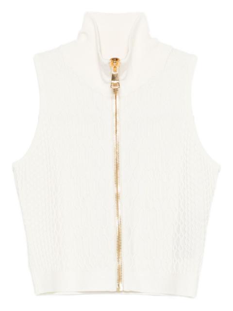 Balmain zip high-neck top