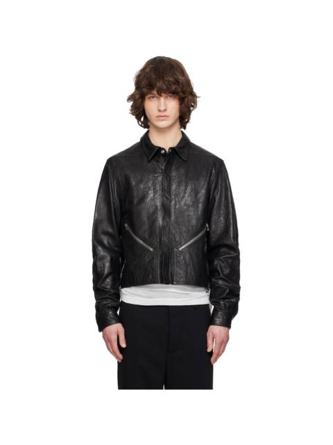 Rick Owens Black Temple Tour Alice Leather Overshirt