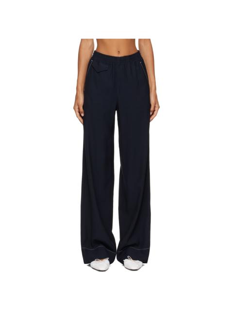 A.P.C. Navy Topstitched Trousers