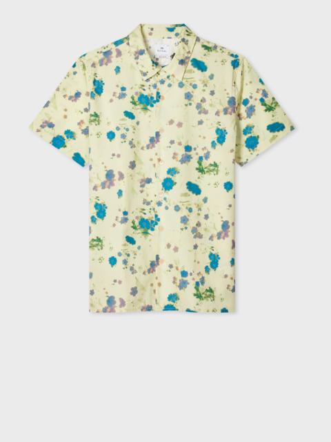 Paul Smith Pale Green Floral Print Short-Sleeve Shirt