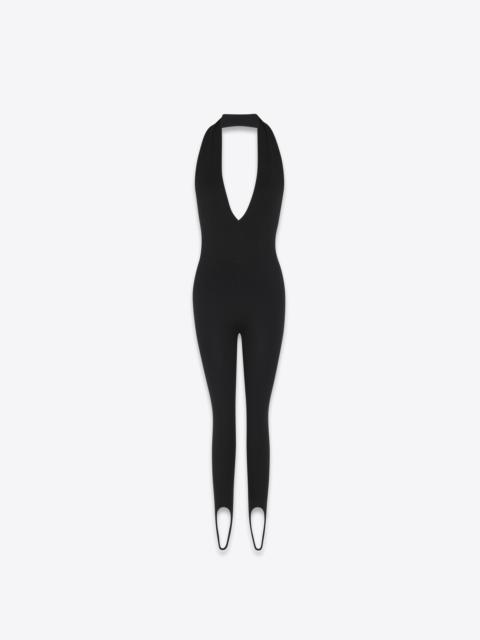 halterneck jumpsuit in wool