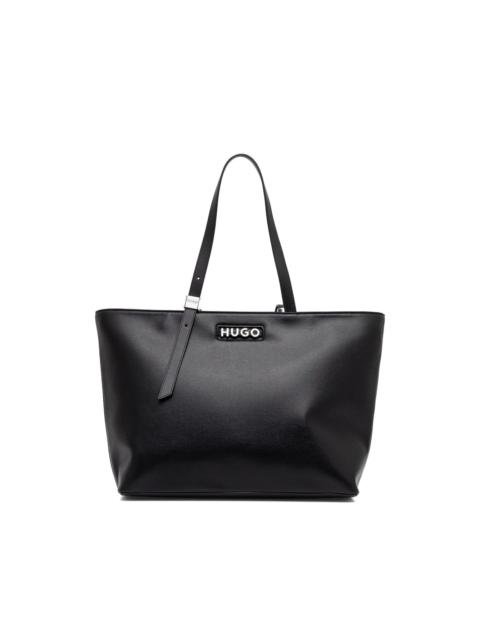 HUGO buckle-detail logo tote bag