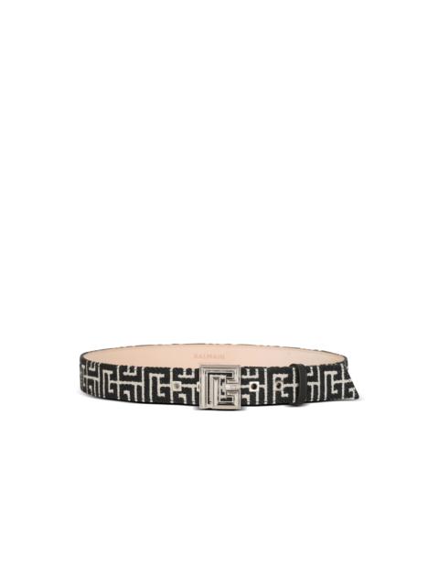 Balmain PB Belt in monogrammed jacquard