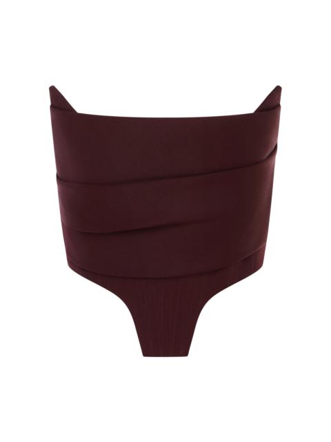 ALEX PERRY Wool Corset Top burgundy