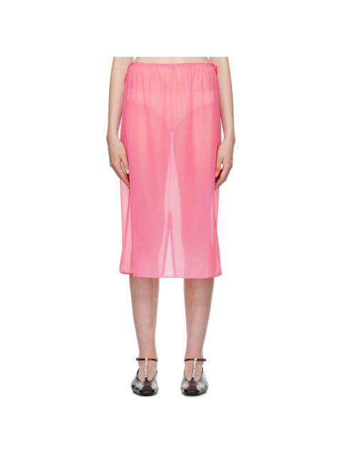 Pink Sheer Midi Skirt