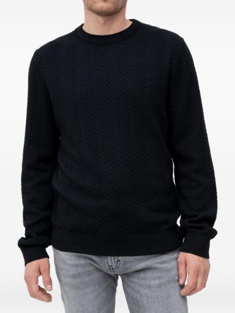 HUGO textured crew-neck sweater