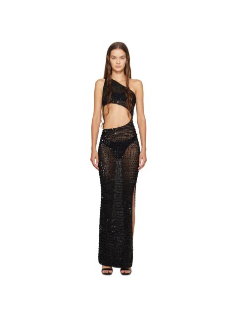 AYA MUSE Black Sequin Maxi Dress