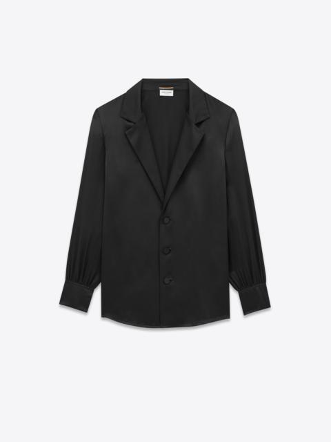 SAINT LAURENT pajama shirt in silk satin crepe