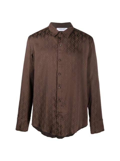 Marine Serre Moon Diamant-jacquard satin shirt | REVERSIBLE