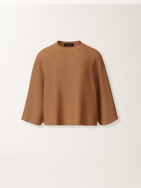 FABIANA FILIPPI Cotton and linen cape with sequins