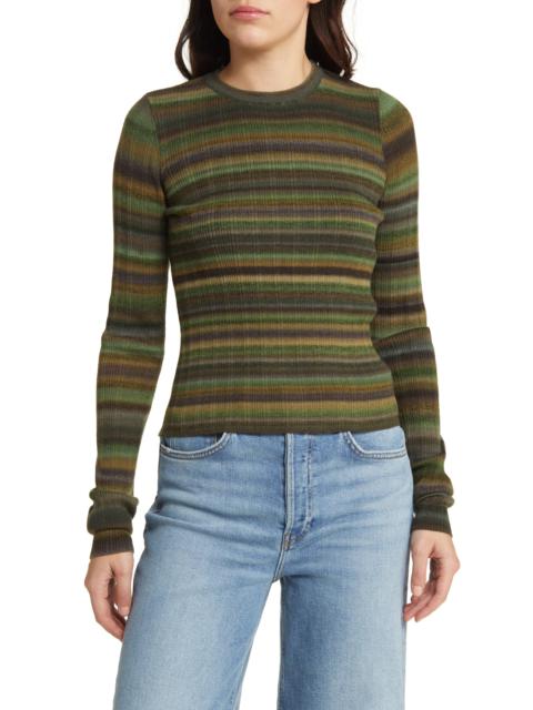 RE/DONE Space Dye Stripe Rib Wool Sweater