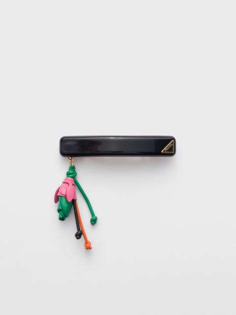 Prada Plexiglas and metal hair clip