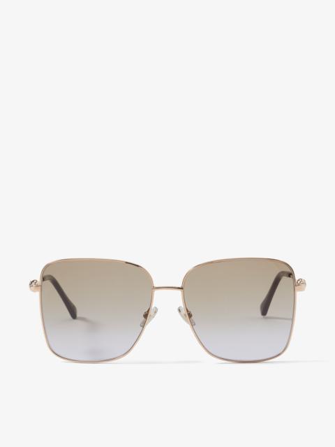 Hester
Copper Gold Square-Frame Sunglasses with Brown and Violet Shaded Lenses