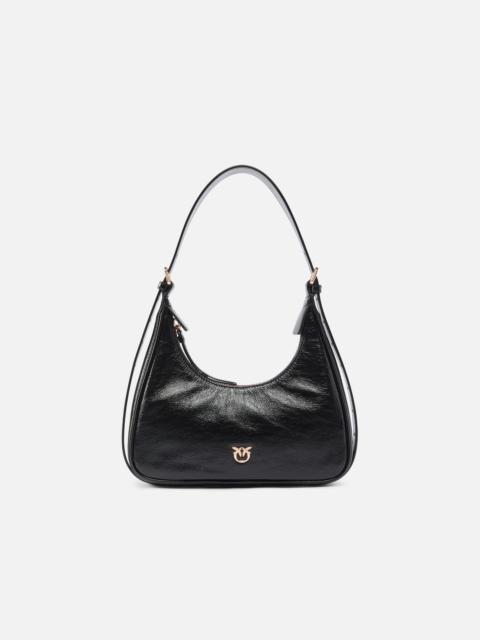 PINKO MISS PINKO MINI HOBO SHOULDER BAG IN SHINY LEATHER